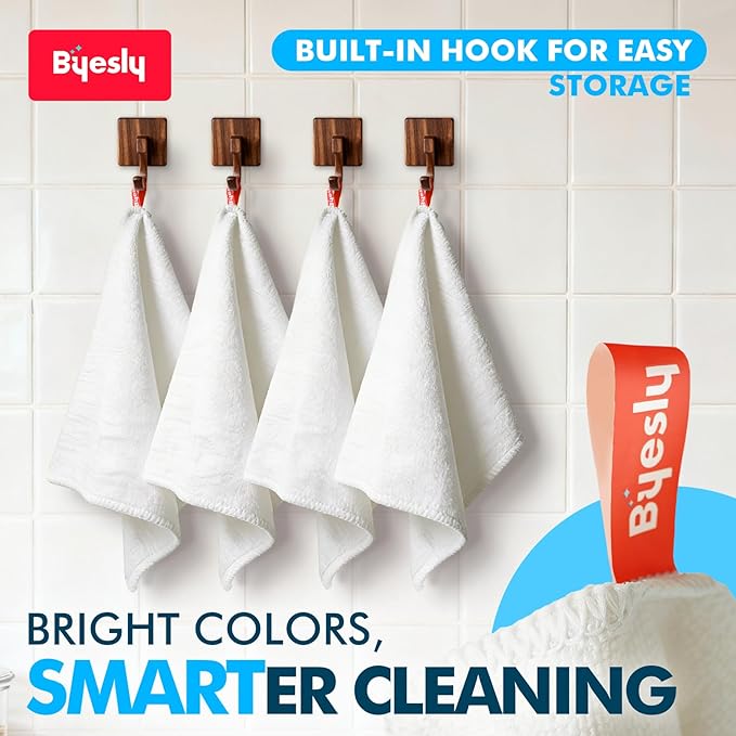 24-Pack Microfiber Cleaning Cloth, 11.5x11.5 Microfiber Towels for Cars, Dishes & House, for Detailers, Chefs & Efficient Home | Scratch-Free, Lint-Free, Ultra Absorbent(White)