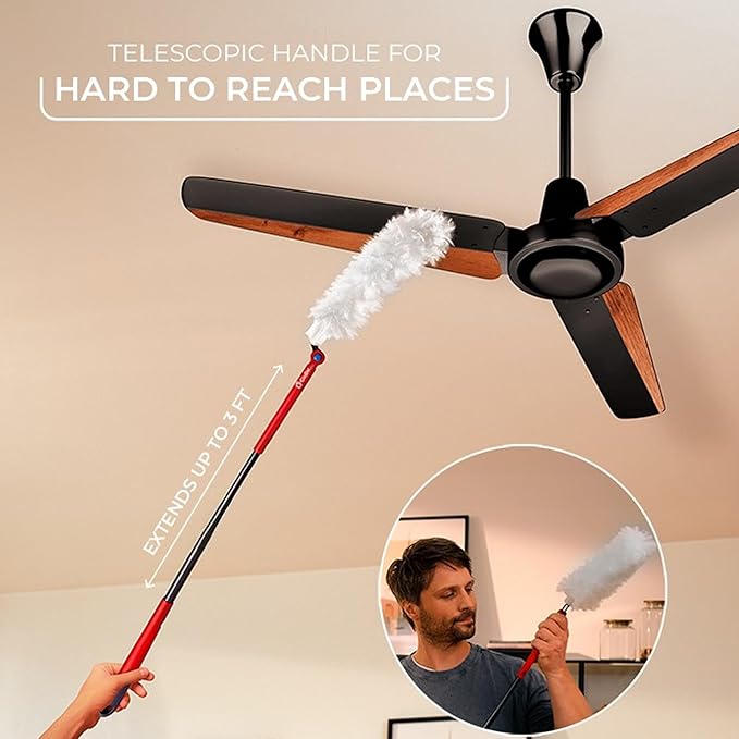 O-Cedar Flex & Catch Heavy Duty Dusting Kit with 15 Disposable Duster Refills | New & Improved Model | Extendable 3 Ft Handle with Stay-On Duster Hook | Traps 3X More Dust Than Feather Dusters