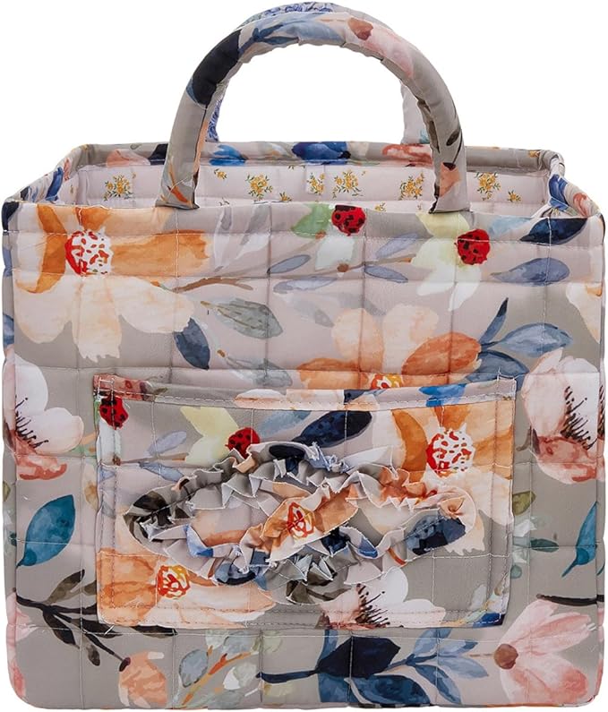 Boho Fabric Storage Basket, Large Capacity Laundry Basket, 12.2'' x 10.23'' x 10.23'' Collapsible Laundry Hamper with Easy Carry Handles (A Multi-Color 2, L)