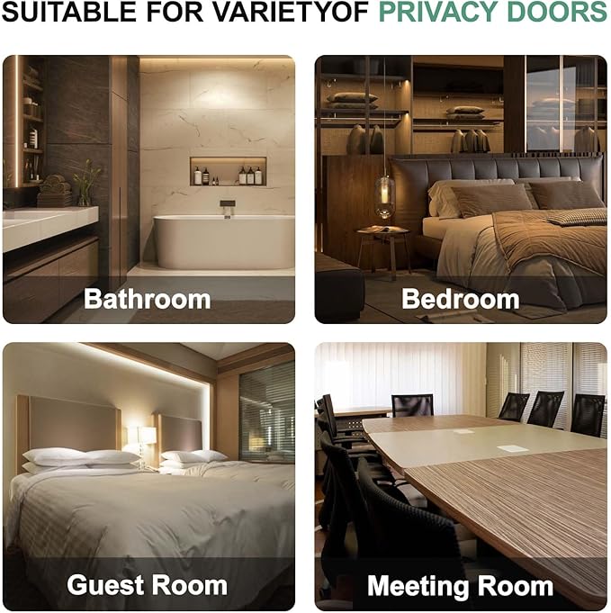 Privacy Door Handles, 1 Pack Matte Black Door Lever, Bed and Bath Door Locksets Heavy Duty Keyless Interior Handles, Reversible for Left Right Handed Doors
