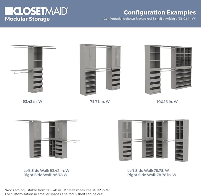 ClosetMaid Modular Storage Shelf Unit with 3-Shelves, Taupe