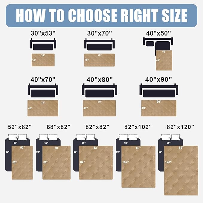 Smiry Waterproof Dog Bed Cover Blanket 40x50, Soft Reversible Pet Blanket, Washable Leakproof Cats Dogs Couch Cover for Sofa, Couch, Furniture, Lattice, Camel/Camel