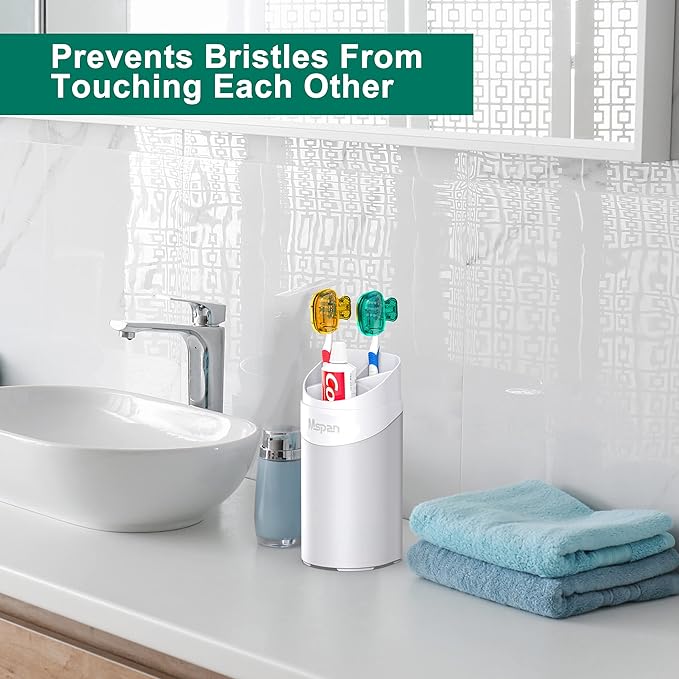 Mspan Toothbrush Protector Travel Cover: Brush Head Cap Cute Clip Case Bulk Guard - Oral Care Accessories Pod for Kids Adults