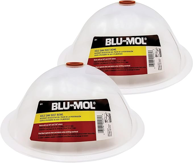 Disston E0215002 Two-Pack Blu-MOL RemGrit Hole Saw Accessories Dust Bowl, for Installing Recessed Lights and Works with All Hole Saws