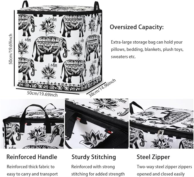 2pcs closet organizers and storage under bed,clothing blanket sweater sheet bedding comforter duvet quilt pillow toy storage bags with lids,dorm room essentials for containers 95L