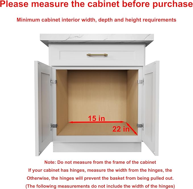 Sikarou Pull Out Cabinet Organizer,Heavy-Duty Slide Out Shelf, Wood And Wire Basket, Pull Out Drawer for for Kitchen Under Sink Space, Pantry, Bathroom (14 * 21 WM)