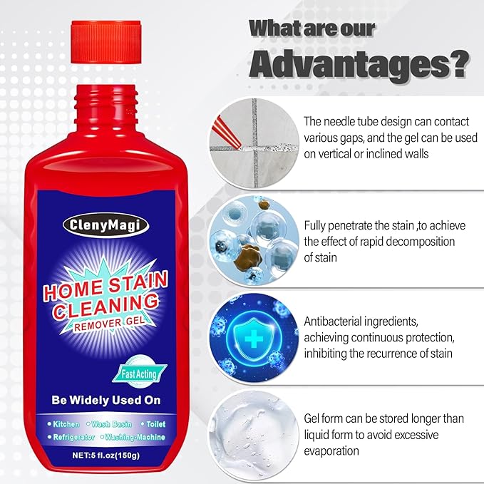 Washing Machine Cleaner, Home Remover Gel, Household Grout Cleaner for Washing Machine, Refrigerator Strips,Tiles,Grout Sealant,Bathroom,Shower,Kitchen Sinks