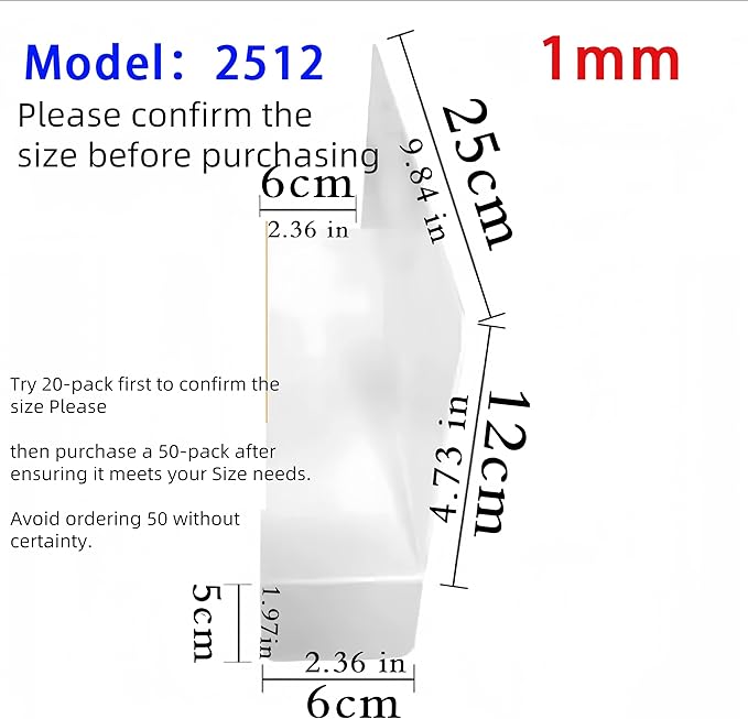 20 Pcs 25 * 12 CM 1MM Bookshelf Dividers;Bookshelf Shelf Insert;Clearance on Shelves and Cabinets;Clip on Shelf Dividers;Closet Shelf Divider;Cube Divide;DVD Shelf Dividers