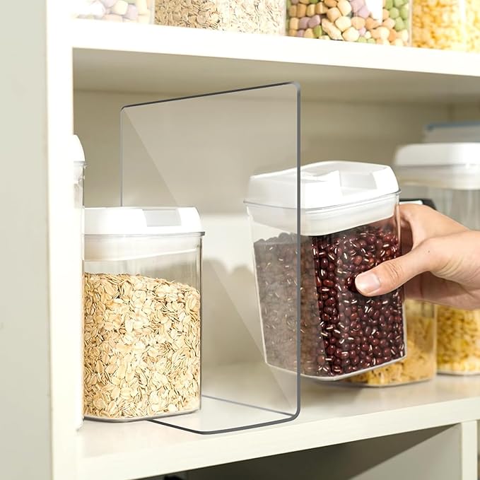 OKPOW Acrylic Shelf Dividers for Closet Organization: 4 Pack Durable Clear Shelves Separators for Clothing Adjustable 12" Tall x 10" Deep