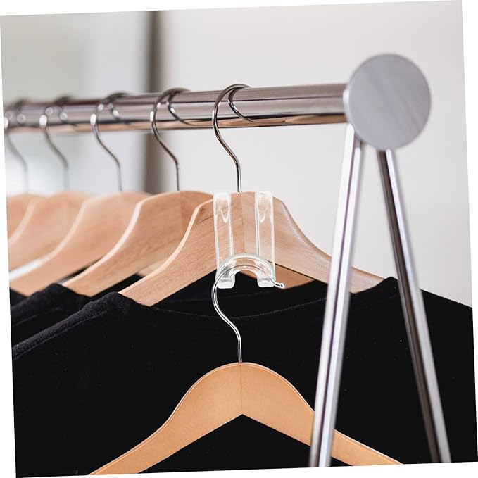 Clothes Hanger Connector Hooks S Shaped 1.57 Inch Transparent Space Saving Hanger Hooks for Closet Organization and Multi-Layer Clothes Hanging 60 Pack