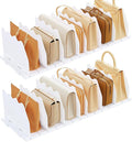 SPACEKEEPER Shelf Divider for Closet, 2 Pack Adjustable Purse Organizers Handbag Separators Storage Organizer Bookshelf Separator Dividers in Bedroom Office Kitchen Bathroom, White