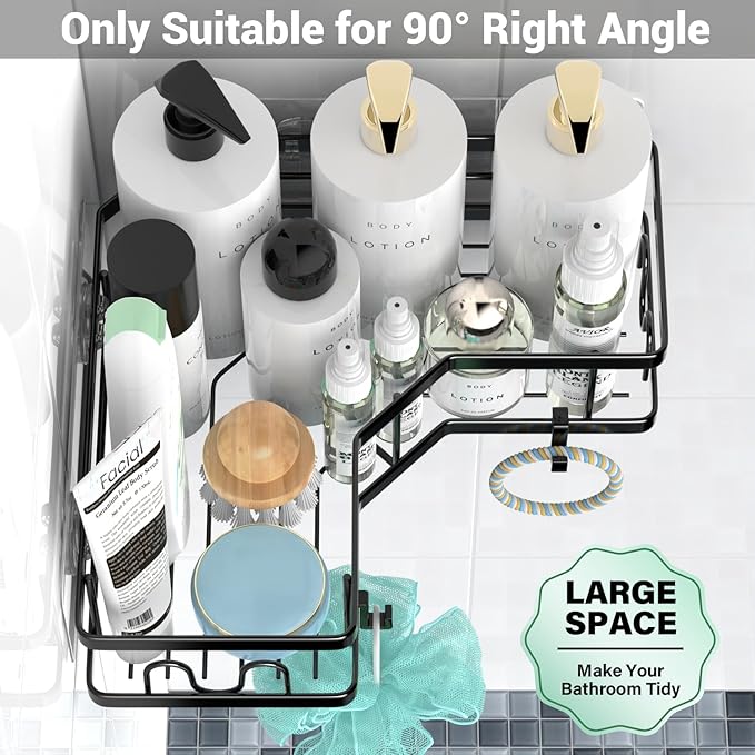 Corner Shower Caddy Bathroom Organizer: Stainless Steel Adhesive Shower Rack - 3Pack No Drilling Shower Shelf - Rustproof Bathtub Organizer