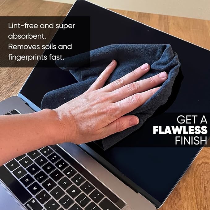 Premium Lens Screen Cleaning Cloth by Microfiber Wholesale | Gray | 8”x8” | 10pk | Soft Microfiber Suede | Compact Size Reusable | No Lint Scratch-Free Durable | Lenses Screens iPads