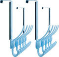 Dseap Over Door Hook 2.0 - Upgraded Version - Simple-Assembly, Strong, Heavy-Duty Stainless Steel 5-Tri-Hook Over The Door Hanger Rack, SimpleStrong Series, Blue, Pack of 2