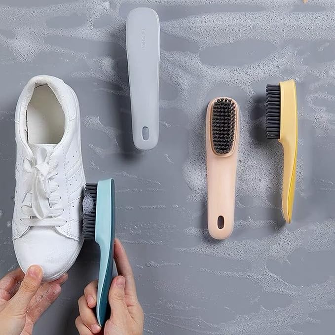 Laundry Scrub Brush 2 Pack Soft Bristle Brush Cleaning Brush for Stains Clothes Scrubbing Brush Household Cleaning Tool for Bathroom Countertops Bathtubs (Gray)