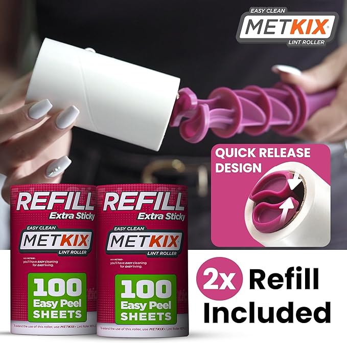 Metkix Lint Rollers for Pet Hair Extra Sticky, Special Cover Design, Pet Hair Remover, 400 Sheets