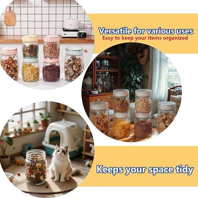 ZEHNXEC 1.8L Food Storage Jars with Lids - Organize Flour, Oats, Pasta, Tea, Coffee Beans & Dry Goods - Individual Pantry Container