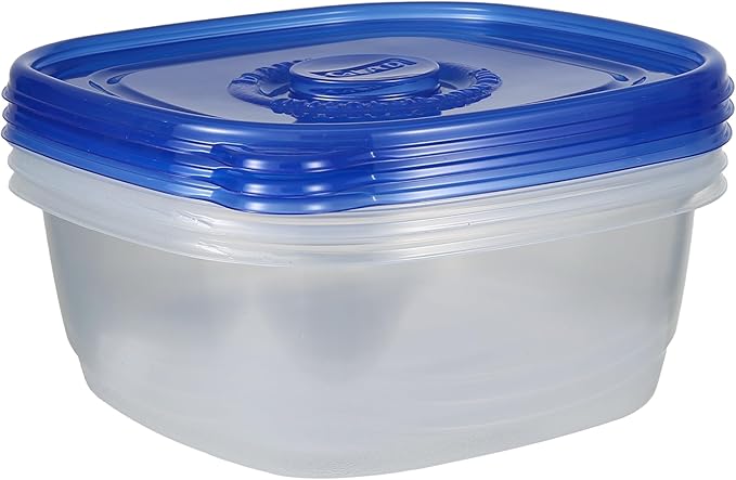 Glad GladWare XL Square Food Storage Containers, Family Size Meal Container with Lock Tight Seal for Leftovers and Meal Prep, Reusable and Dishwasher Safe, 104 Oz, 3 Count
