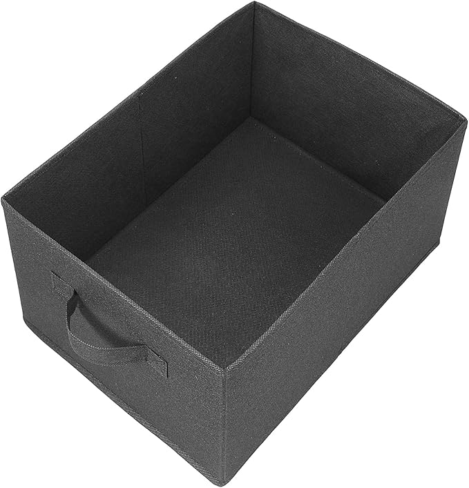 BOMKEE Clothings Collapsible Storage Bins, Foldable Organizers and Storage Baskets Cube Storage Bin for Bedroom Living Room (4 Pack) (Black, 15.4x11.4x7.9inch)