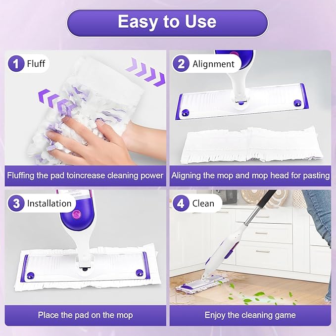 25 Count Disposable Power Mop Pads for Swiffer Power Mop Pad, 14-Layer Thickened, Spray Cleaning Repalcement Mopping Pads for All Finished Floors