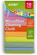 AIDEA Microfiber Cleaning Cloth, 10PK, Colorful Lint-Free Vibrant Cleaning Rags, Microfiber Towels for Cars, Kitchen Cloth, Dusting Cloth for Home, Window, Cleaning Supplies, 11.5"×11.5"