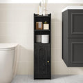 Bathroom Storage Cabinet, Corner Floor Cabinet with Doors and Adjustable Shelf, Narrow Toilet Paper Cabinets, Bathroom Organizer for Small Spaces, Black, BC19704X