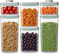 Pop Airtight Food Storage Containers with Lids Stackable Containers for Kitchen Pantry Organization Ideal for Cereal Snacks Flour Sugar Coffee and Spaghetti (gray, 6 pcs)