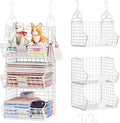 Hanging Closet Organizers and Storage, 6 Tier Closet Shelf Clothes Organizer with 2 S-Hooks, Multi-Functional Iron Wire Baskets, for Clothing, Sweaters, Handbags, Hat, Canned