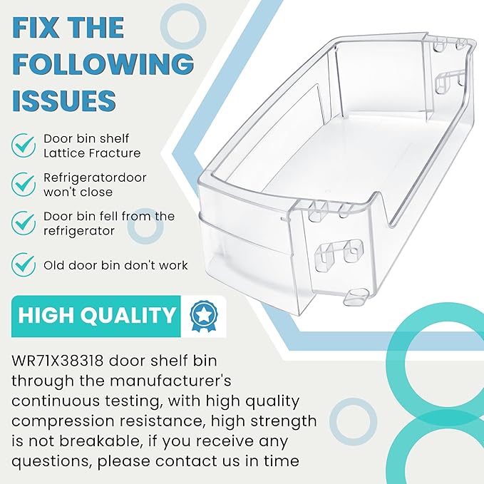 WR71X38318 Refrigerator Door Shelf Bin Compatible for G-E Refrigerator WR71X24428 4975917 AP7175677 PS16619590 EAP16619590 Parts-by MIFLUS