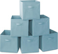 Casafield Set of 6 Collapsible Fabric Cube Storage Bins, Baby Blue - 13" Foldable Cloth Baskets for Shelves, Cubby Organizers & More