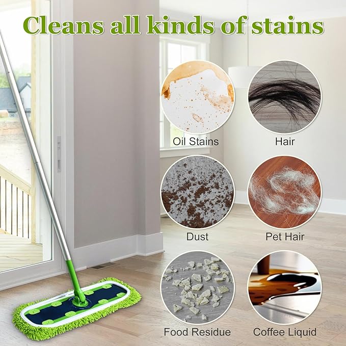 XL Mop Pads Compatible with Swiffer XL Sweeper, X-Large Dry Sweeping Cloths, XL Wet Pads Refills, Reusable Washable Microfiber Heavy Duty Wet Mopping Cloths for Hardwood Floor Cleaning, 6 Pack