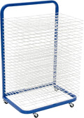 Pearington Mobile 25-Shelf Art Drying Rack for Classrooms and Art Studios, Heavy-Duty Steel Rolling Art Rack Cart with 25 Wide Shelves, Blue