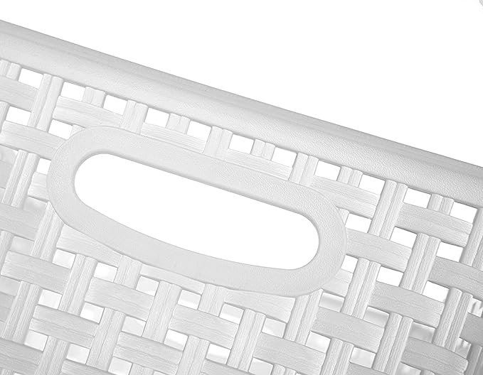Clear Woven Plastic Storage Baskets, 12-Pack Weave Basket Organizer for Kitchen Office Bathroom