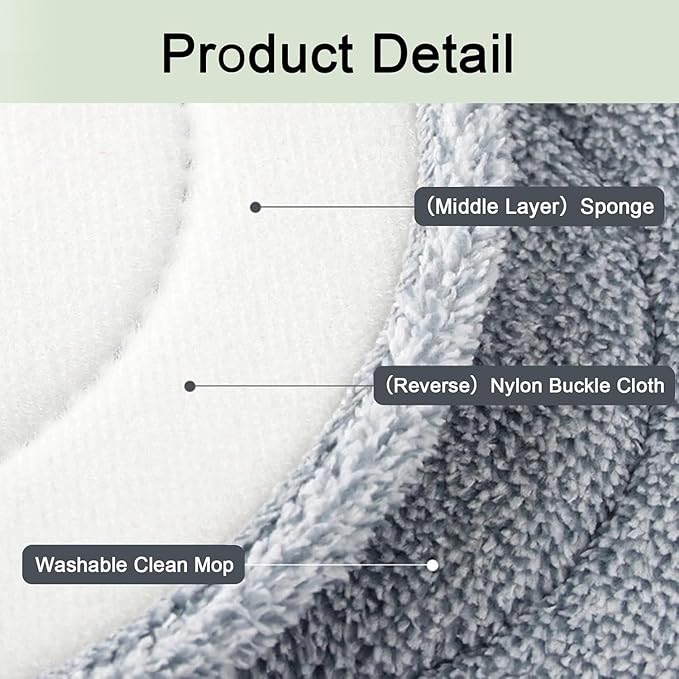 True & Tidy® 8-Pack 9 inch Extra Thick Microfiber Pad Refill for SPIN-800 TrueClean Mop & Bucket Square, Compatible with M16 and Most Square Spin Mop and Bucket, Machine Washable up to 100x