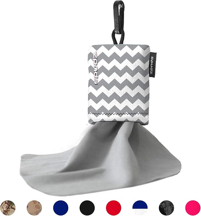 Microfiber Cloth Screen Cleaner Premium Soft - Multi-Purpose 10x10 Gray Chevron SPUDZ for Glasses, Camera Lens, Electronics, Phone, TV, Tablet