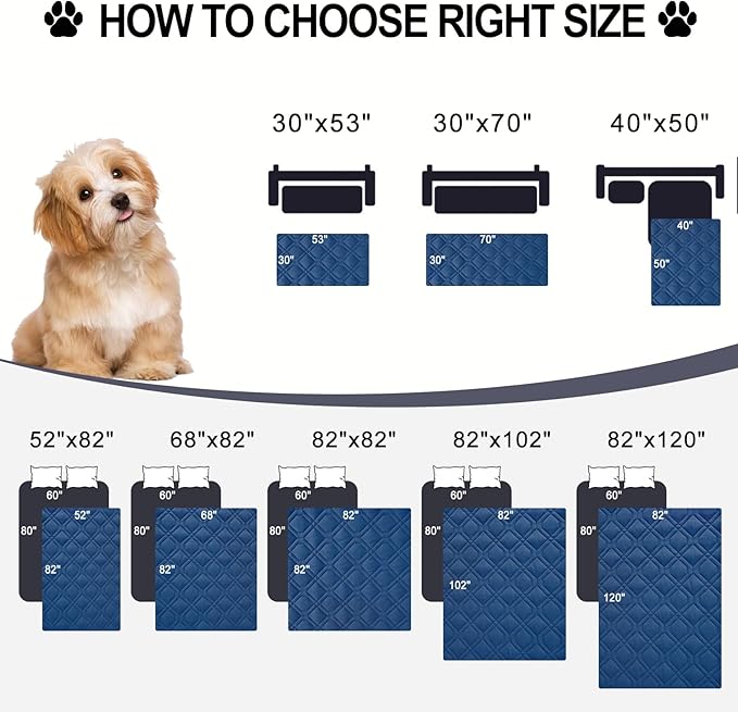 Smiry Reversible Waterproof Couch Covers for Sofa, Washable Dogs Pet Couch Covers for 3 Cushion Sofa Pet Friendly, Water Resistant Furniture Protector Slipcover, Geometric (82"x120", Navy/Blue)