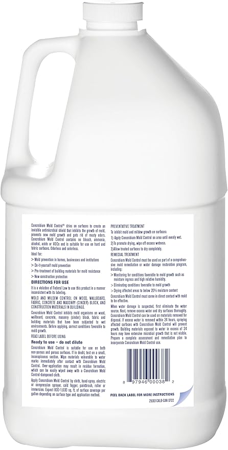 Concrobium Mold Control, 1 Gallon Refill, Eliminates and Prevents Mold, EPA Registered, Bleach Free, Odorless, VOC Free, For Indoor and Outdoor Surfaces