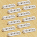 USB Cable Organizer Clips Cord Holder,12 Packs (3-Slots) White Self Adhesive Desk Cord Cable Management