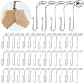 50 Pcs Stainless Steel + Silicone Hanger Connector Hooks, Space Saving Clothes Hanger Extender Hooks