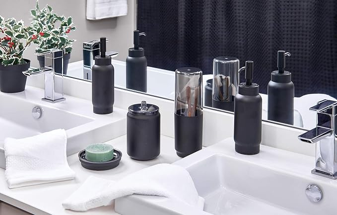 iDesign Austin Covered Holder, Holds Regular and Electric Toothbrushes