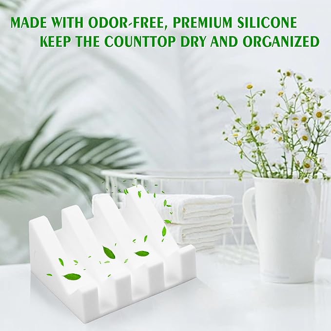 Self Draining Soap Dish,Silicone Suction Cup Soap Holder, Bathroom Soap Dish for Bar Soap,Can Extend Soap Life,Bathroom, Bath Tub, Kitchen Sink White - 4 Pack
