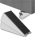Adjustable Large Door Stoppers, Heavy Duty Door Stoppers for Bottom of Door, Door Stop with Strong Grip Stainless Steels for Heavy Duty and Usual Doors, Silver