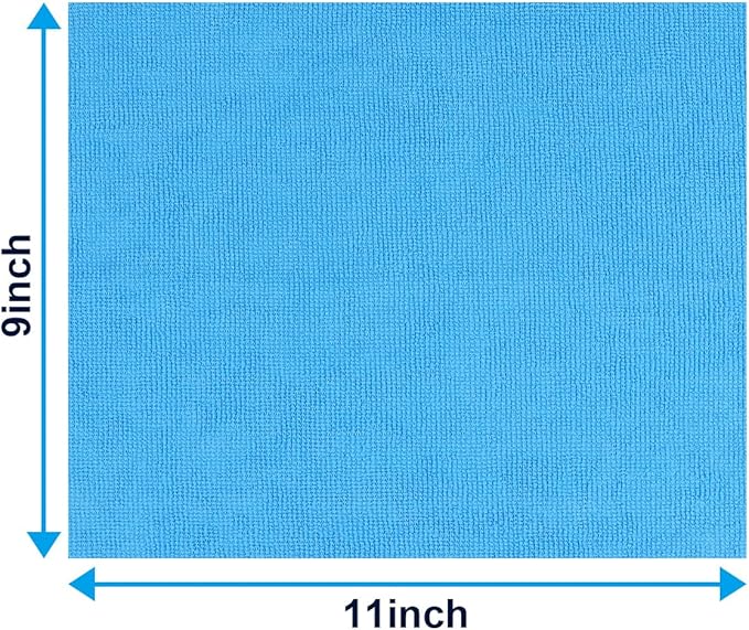 GLIMGLINT Shop Towel, 100 Pack Blue Microfiber Cleaning Cloth, Lint-Free, Ultra Absorbent Reusable Paper Towels for Home, Kitchen, Car, Garage or Shop, Cleaning Rags, 11" x 9"