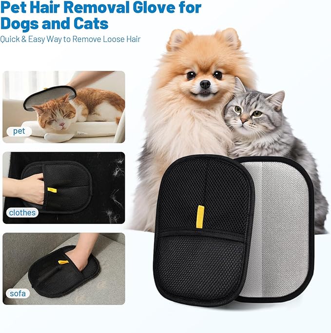 Nunemosk 2-in-1 Pet Hair Removal Kit, Washing Machine Cleaner Tablets & Reusable Pet Hair Removal Glove for Cats and Dogs, Remove Stubborn Pet Hair | Complete Solution for Pet Owners