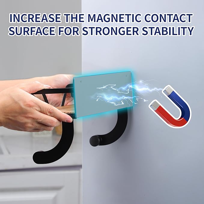 Magnetic Paper Towel Holder for Fridge - Magnetic Spice Rack for Refrigerator Paper Towel Holder with Shelf Wall Mounted for Kitchen, Bathroom