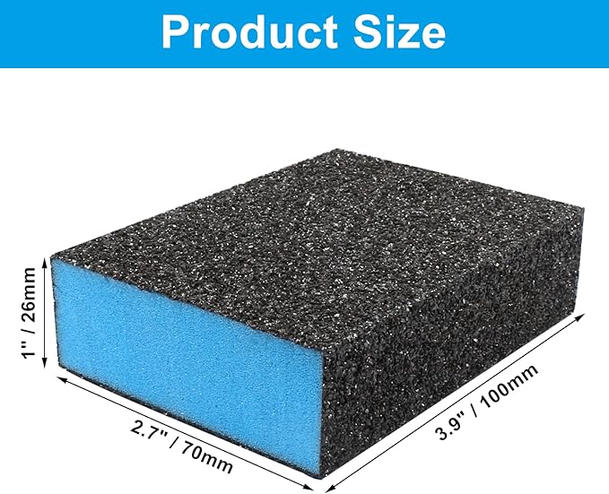 36 Grit Sanding Blocks, 8 Pcs Coarse Sandpaper Sponge Washable and Reusable Sanding Sponges for Wood, Metal, Drywall, Sheetrock