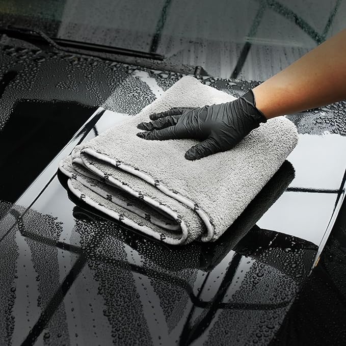 SPTA Drying Towel, Car Wash Drying Towel for Car wahing, Highly Absorbent, 1Pack Large Microfiber Towel Without Scratches or Water Spots, 26.4 x 38.2 inch, Grey-MT035