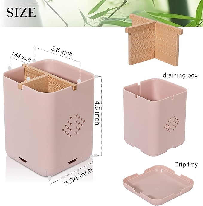 Toothbrush Holders for Bathrooms, Electric Toothbrush Holder Kids Toothbrush and Toothpaste Organizer for Countertop Vanity Accessories Storage (3 Slots Pink)