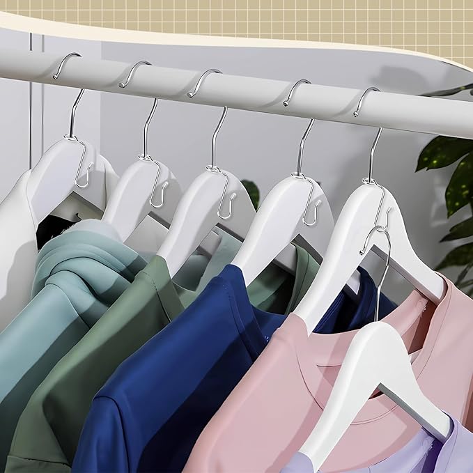 50 Pieces Hanger Connector Hooks Metal Hanger Extender Hooks Stable Clothes Connector for Different Clothes Hangers, 8.7 mm/0.34 Inch Hole Diameter, Silver