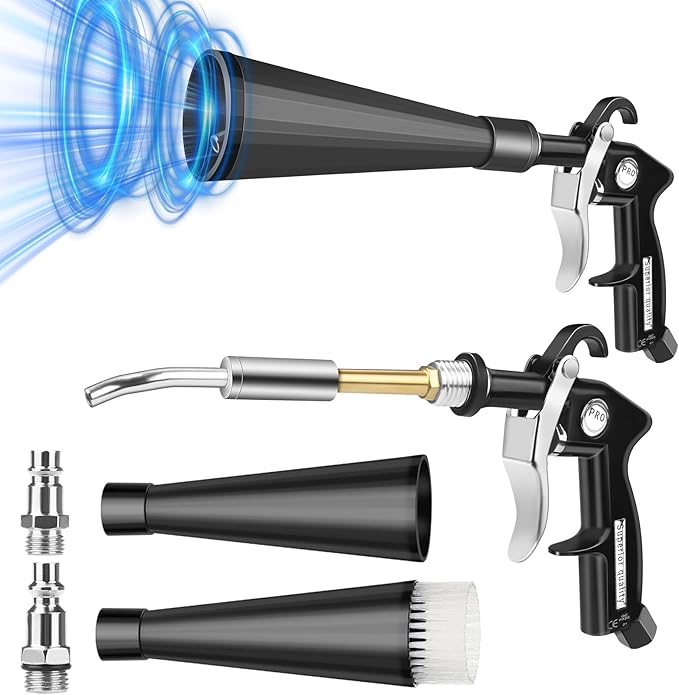 Preciva Car Cleaning Gun, Detailing Interior Dryer Air Blow Gun, Car Cleaning Air Gun Kit, High Pressure Blower Gun for Interior Cleaning, Quickly Blows Out Dirt and Dust